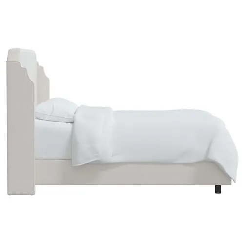 Aurora Velvet Bed - Velvet Snow - Handcrafted - White