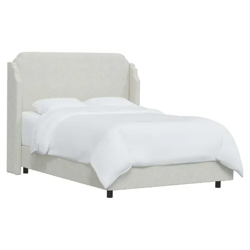 Aurora Boucle Wingback Bed - White, Mattress, Box Spring Required, Comfortable, Durable