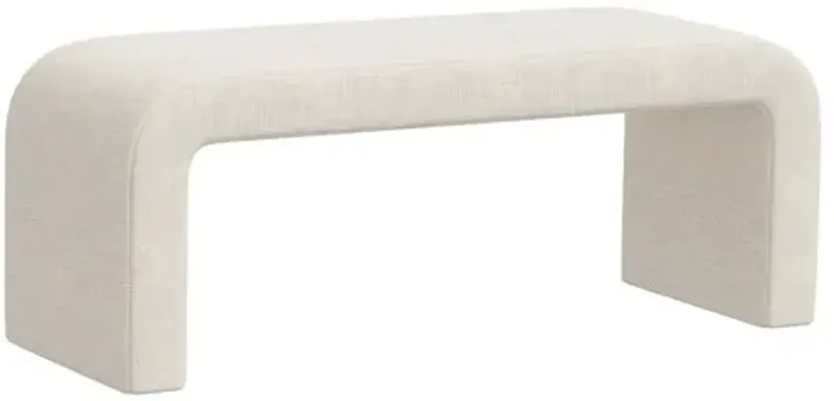 Celia Waterfall Linen Bench - Ivory