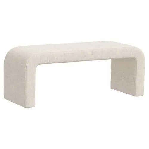 Celia Waterfall Linen Bench - Ivory