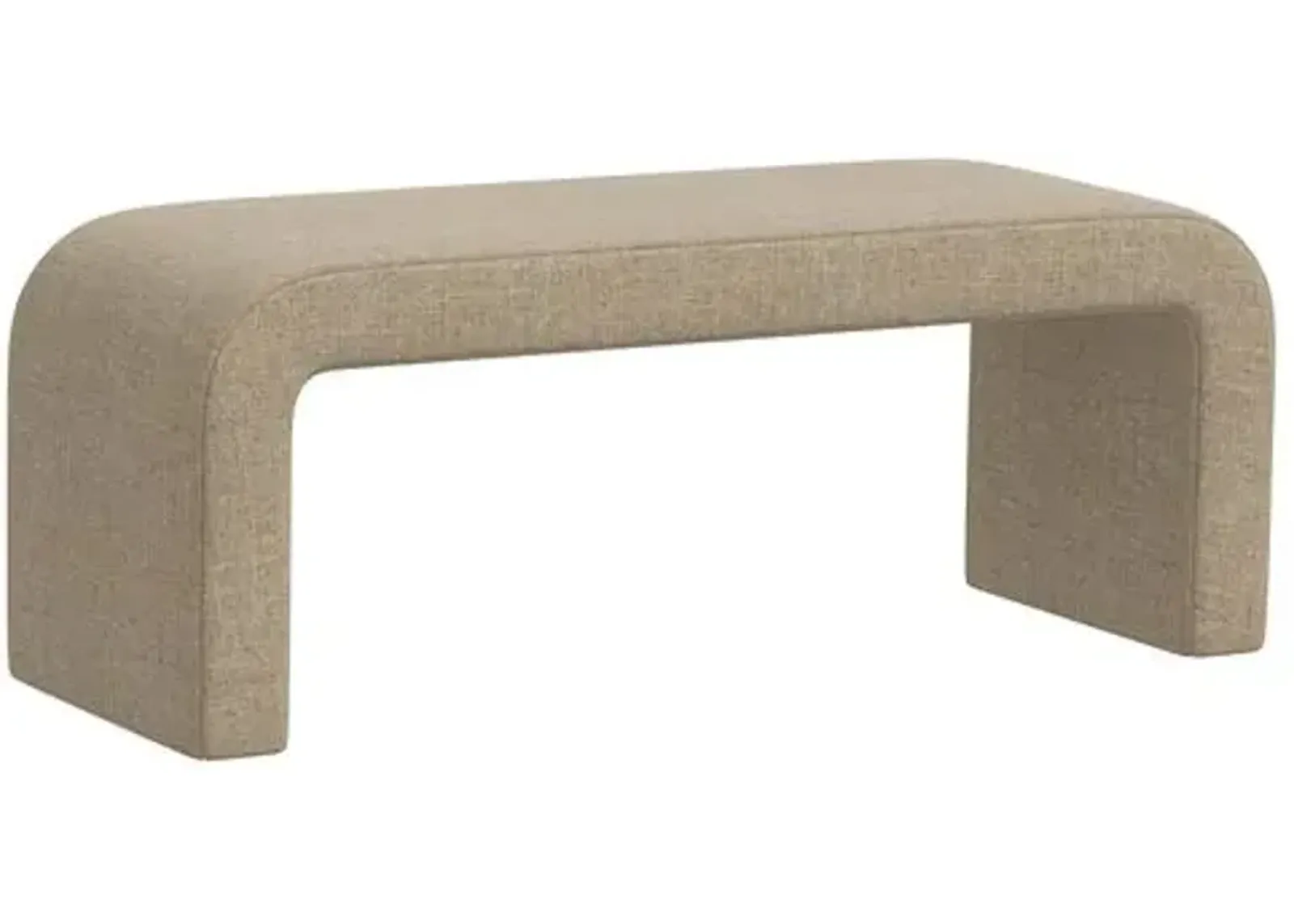 Celia Waterfall Linen Bench - Brown