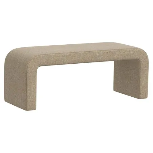 Celia Waterfall Linen Bench - Brown