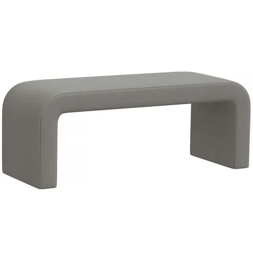 Celia Waterfall Linen Bench - Gray