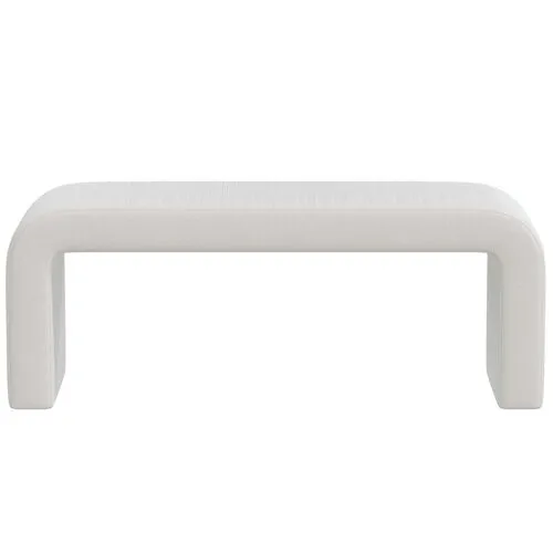 Celia Waterfall Velvet Bench - White