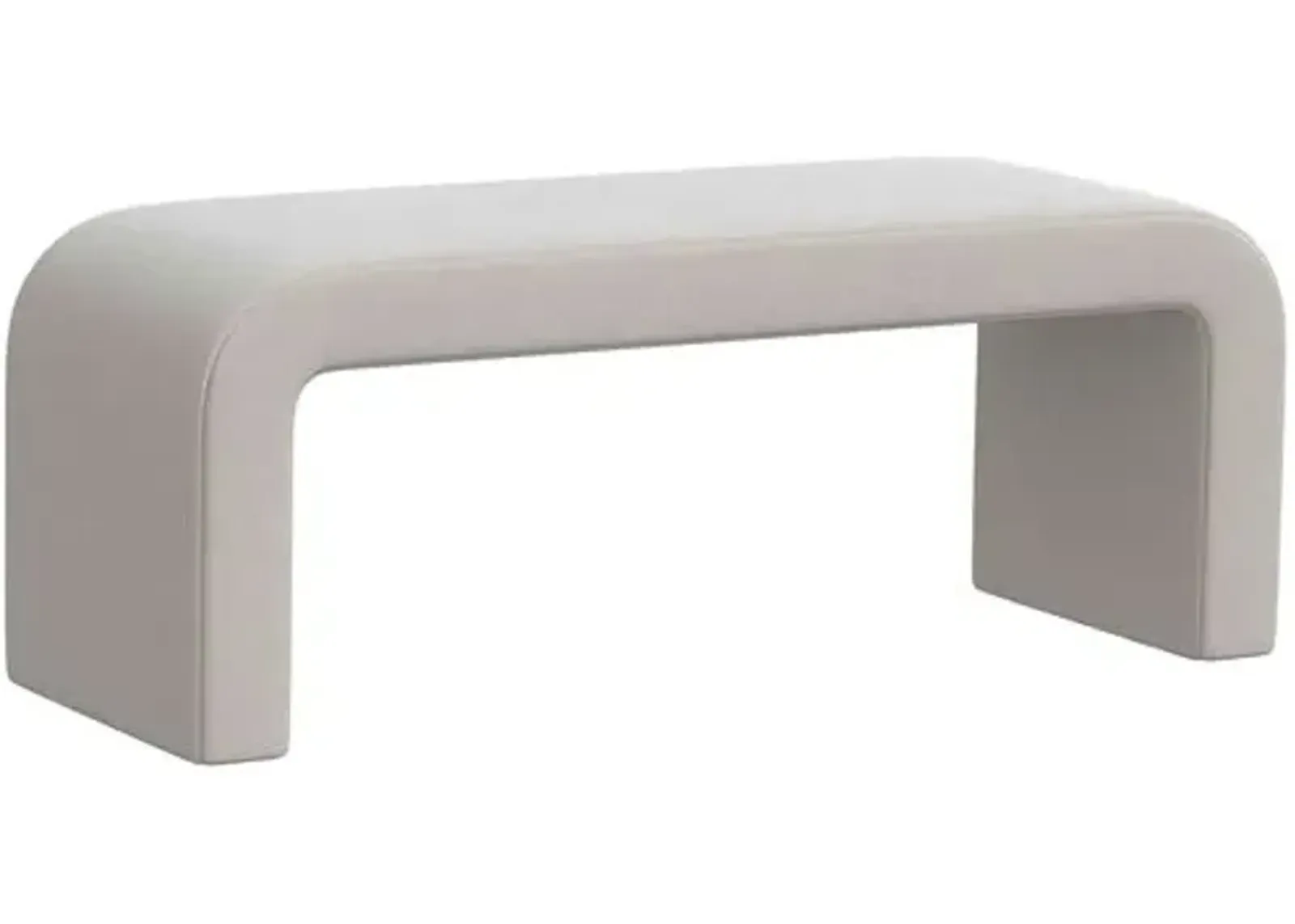 Celia Waterfall Velvet Bench - Gray