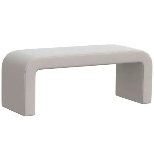 Celia Waterfall Velvet Bench - Gray