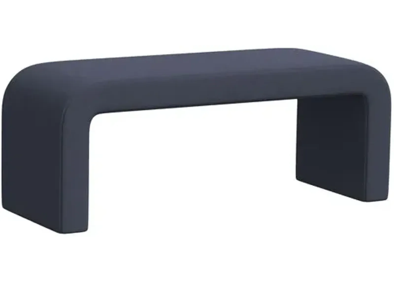 Celia Waterfall Velvet Bench - Blue