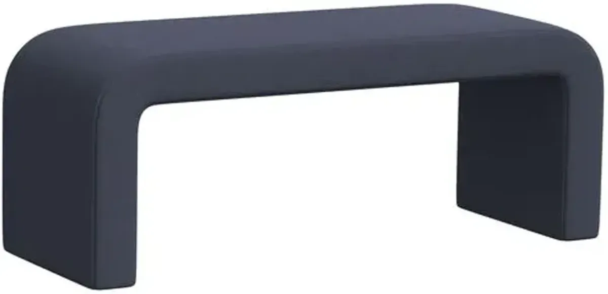 Celia Waterfall Velvet Bench - Blue