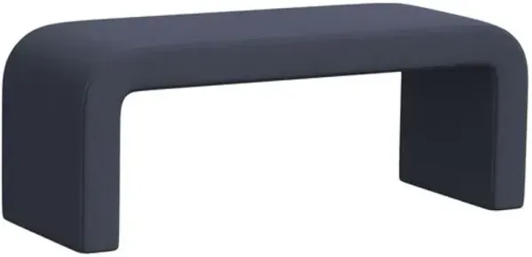 Celia Waterfall Velvet Bench - Blue