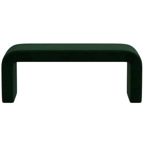 Celia Waterfall Velvet Bench - Green