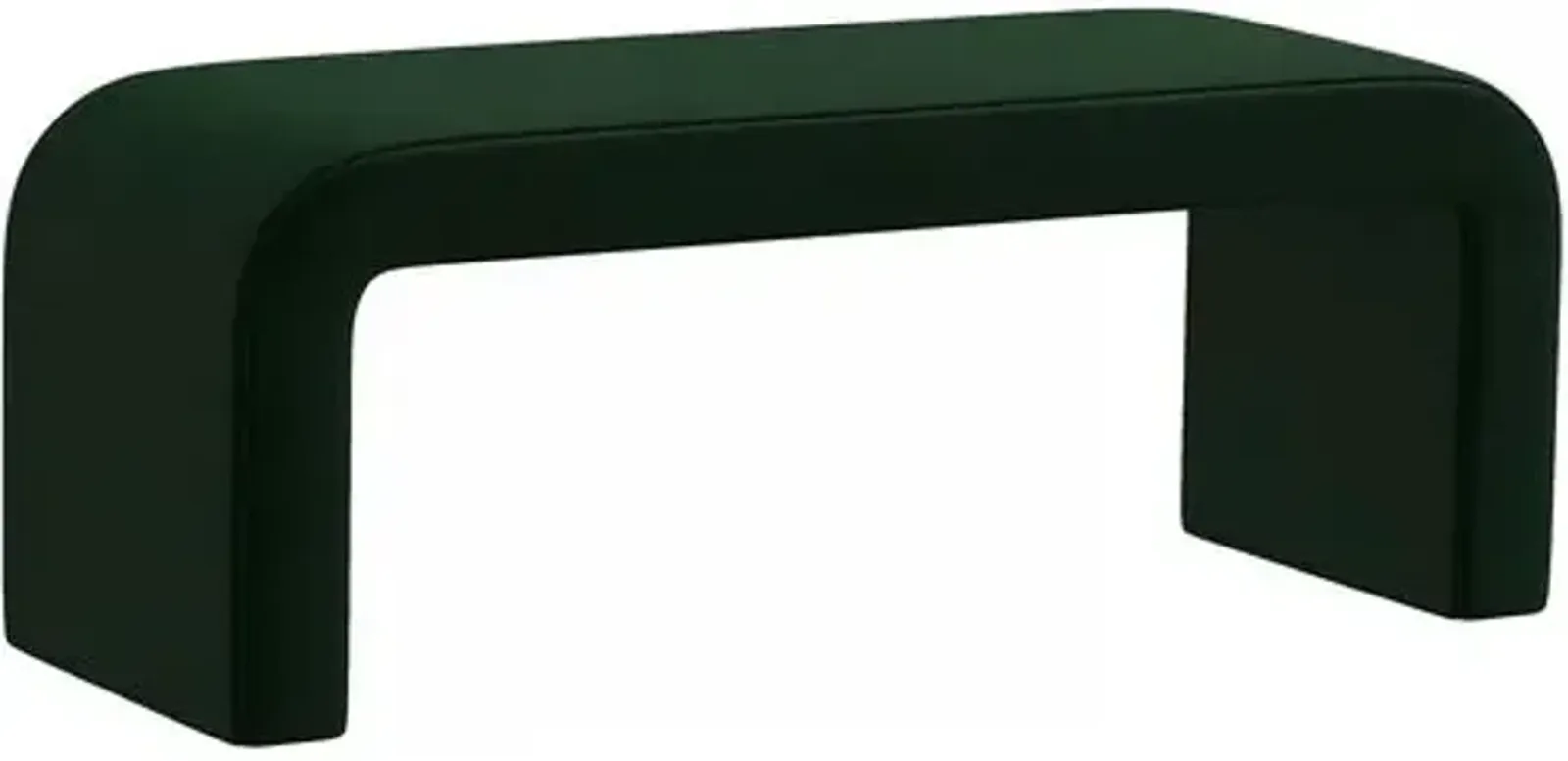 Celia Waterfall Velvet Bench - Green