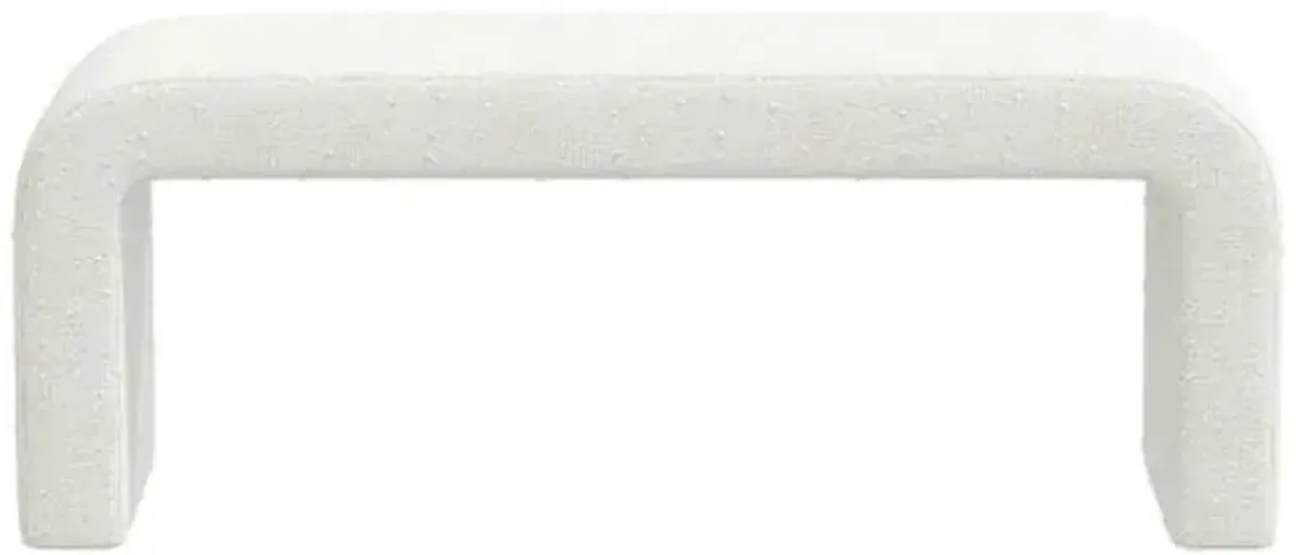 Celia Waterfall Boucle Bench - White