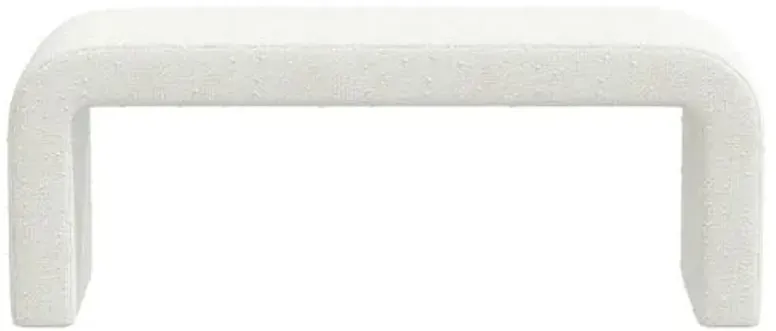 Celia Waterfall Boucle Bench - White