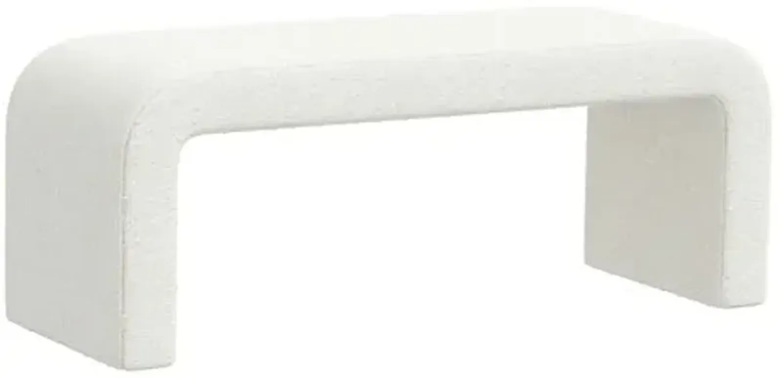 Celia Waterfall Boucle Bench - White