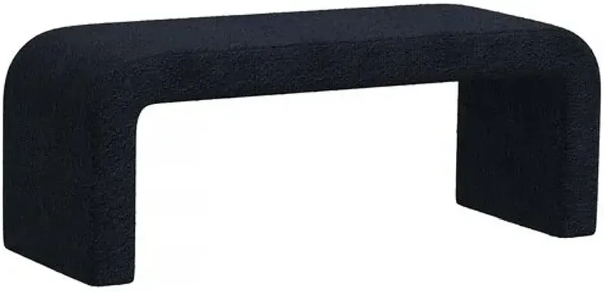 Celia Waterfall Boucle Bench - Black