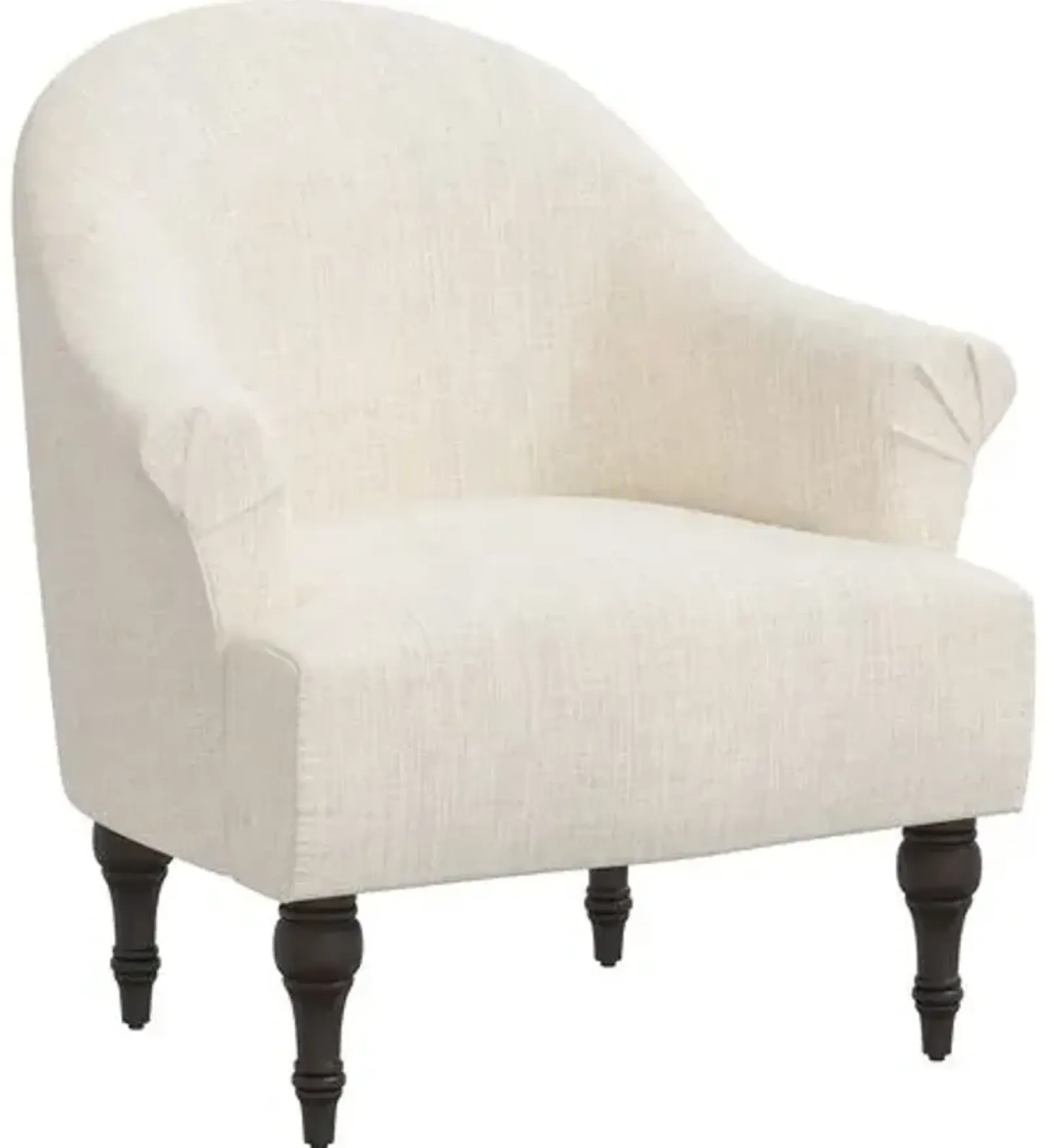 Charlotte Linen Accent Chair - Ivory, Comfortable, Durable, Cushioned