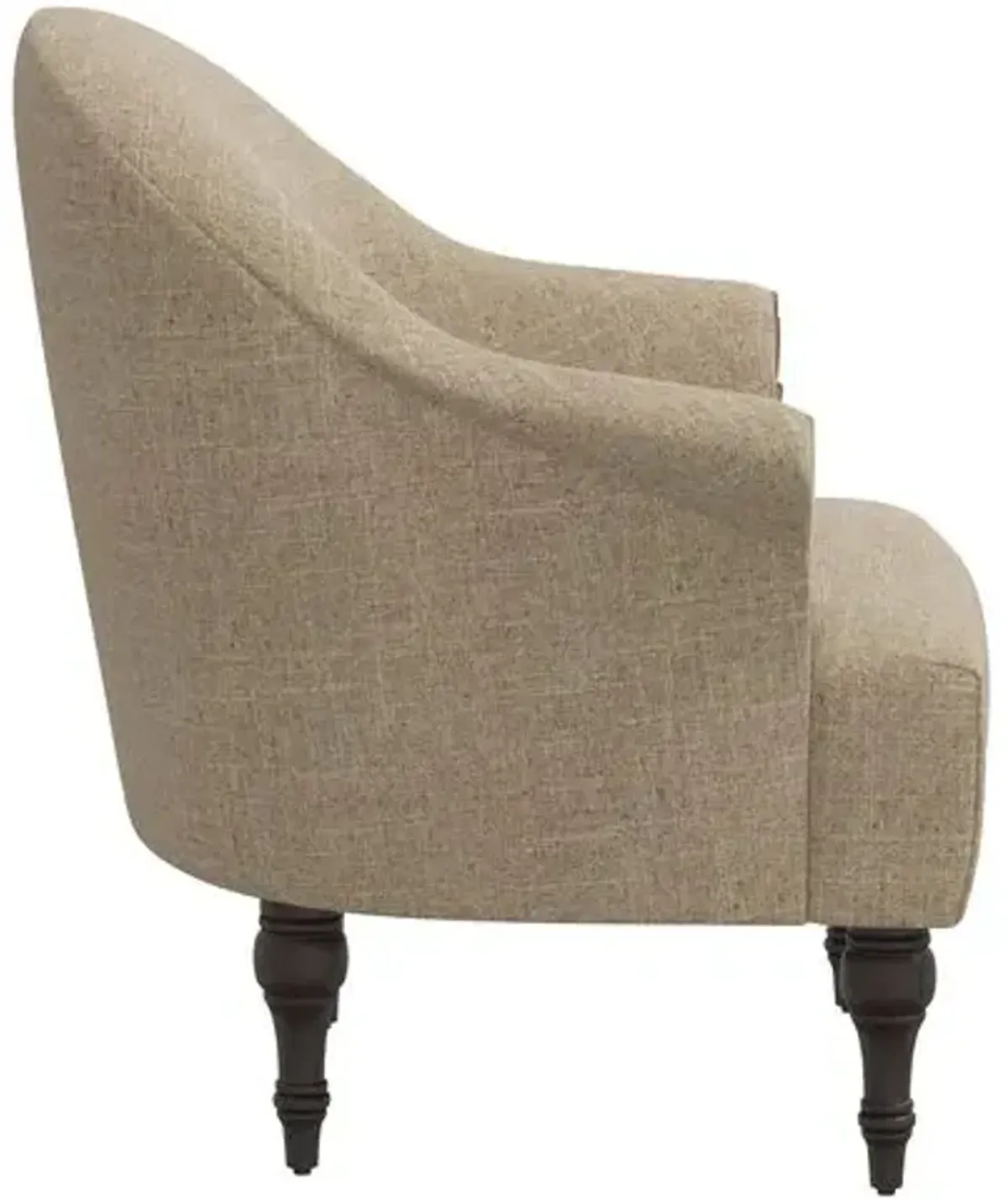 Charlotte Linen Accent Chair - Brown, Comfortable, Durable, Cushioned