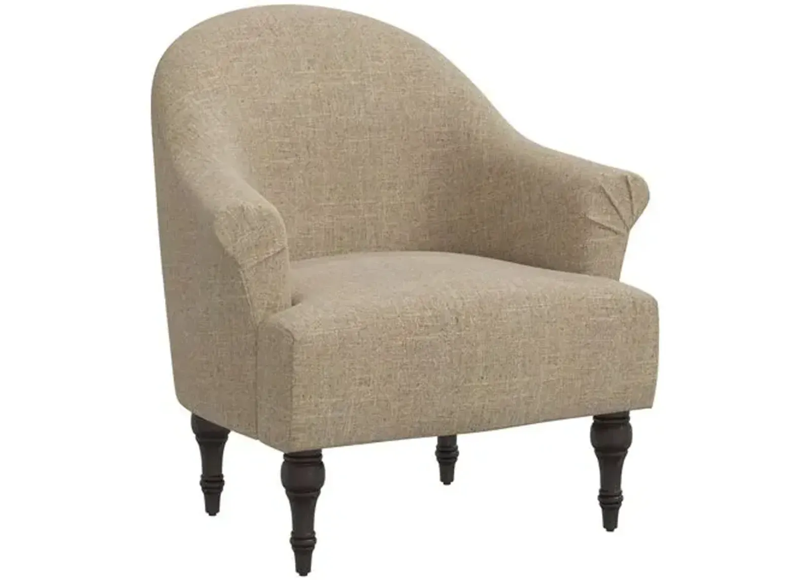 Charlotte Linen Accent Chair - Brown, Comfortable, Durable, Cushioned