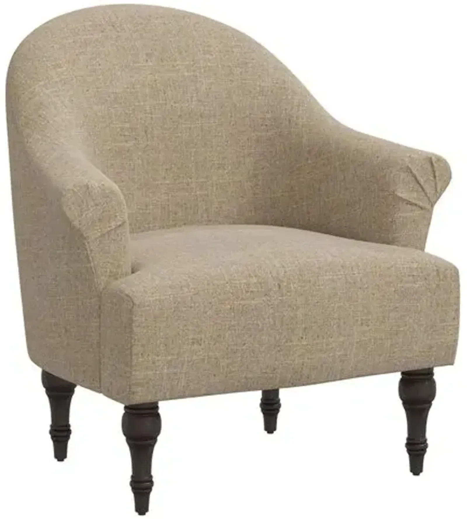 Charlotte Linen Accent Chair - Brown, Comfortable, Durable, Cushioned