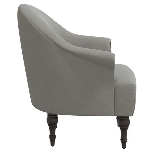 Charlotte Linen Accent Chair - Gray, Comfortable, Durable, Cushioned