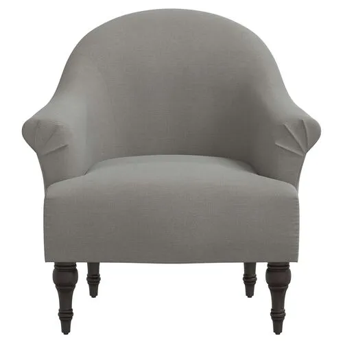 Charlotte Linen Accent Chair - Gray, Comfortable, Durable, Cushioned