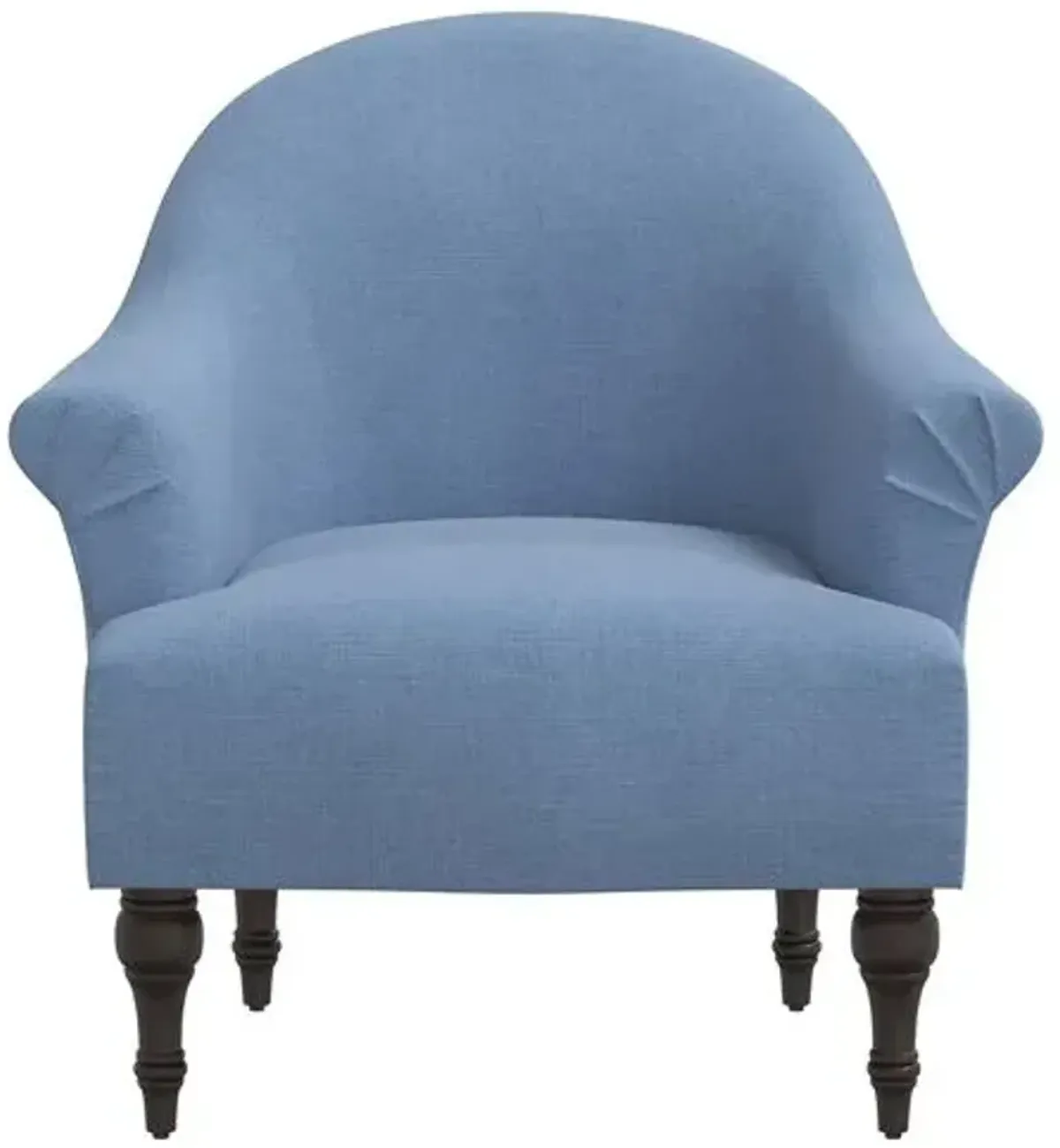 Charlotte Linen Accent Chair - Blue, Comfortable, Durable, Cushioned