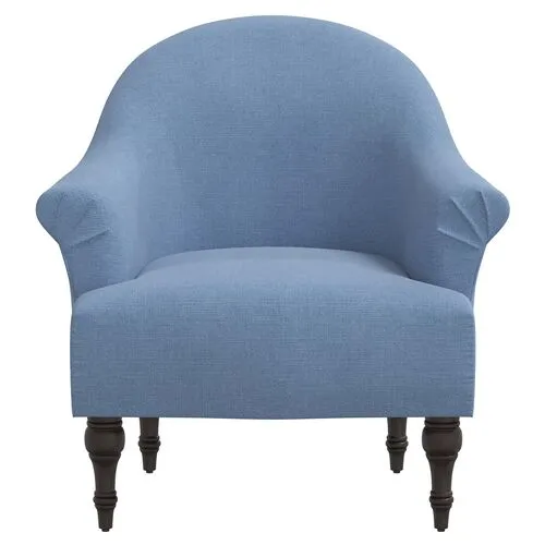 Charlotte Linen Accent Chair - Blue, Comfortable, Durable, Cushioned