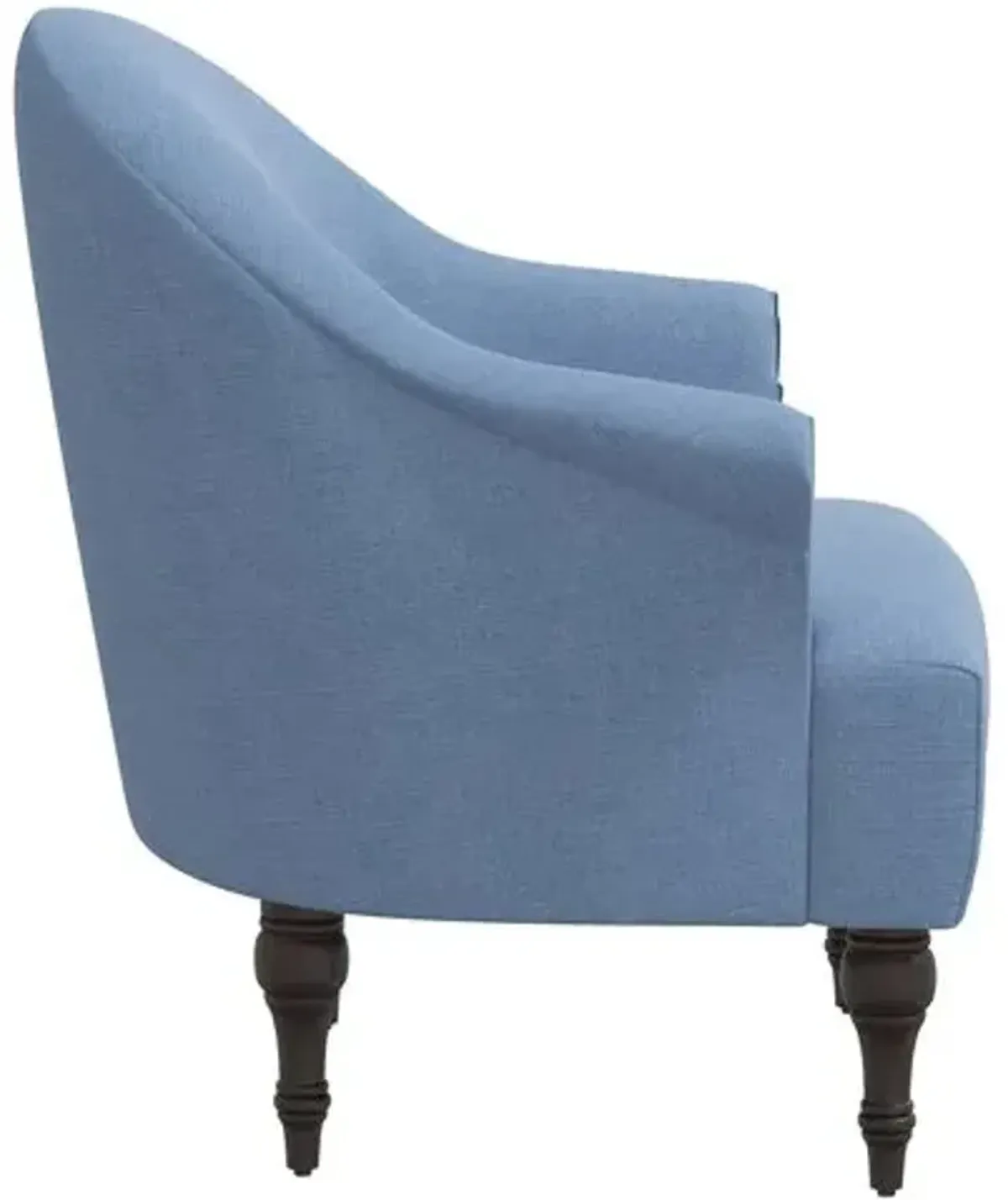 Charlotte Linen Accent Chair - Blue, Comfortable, Durable, Cushioned