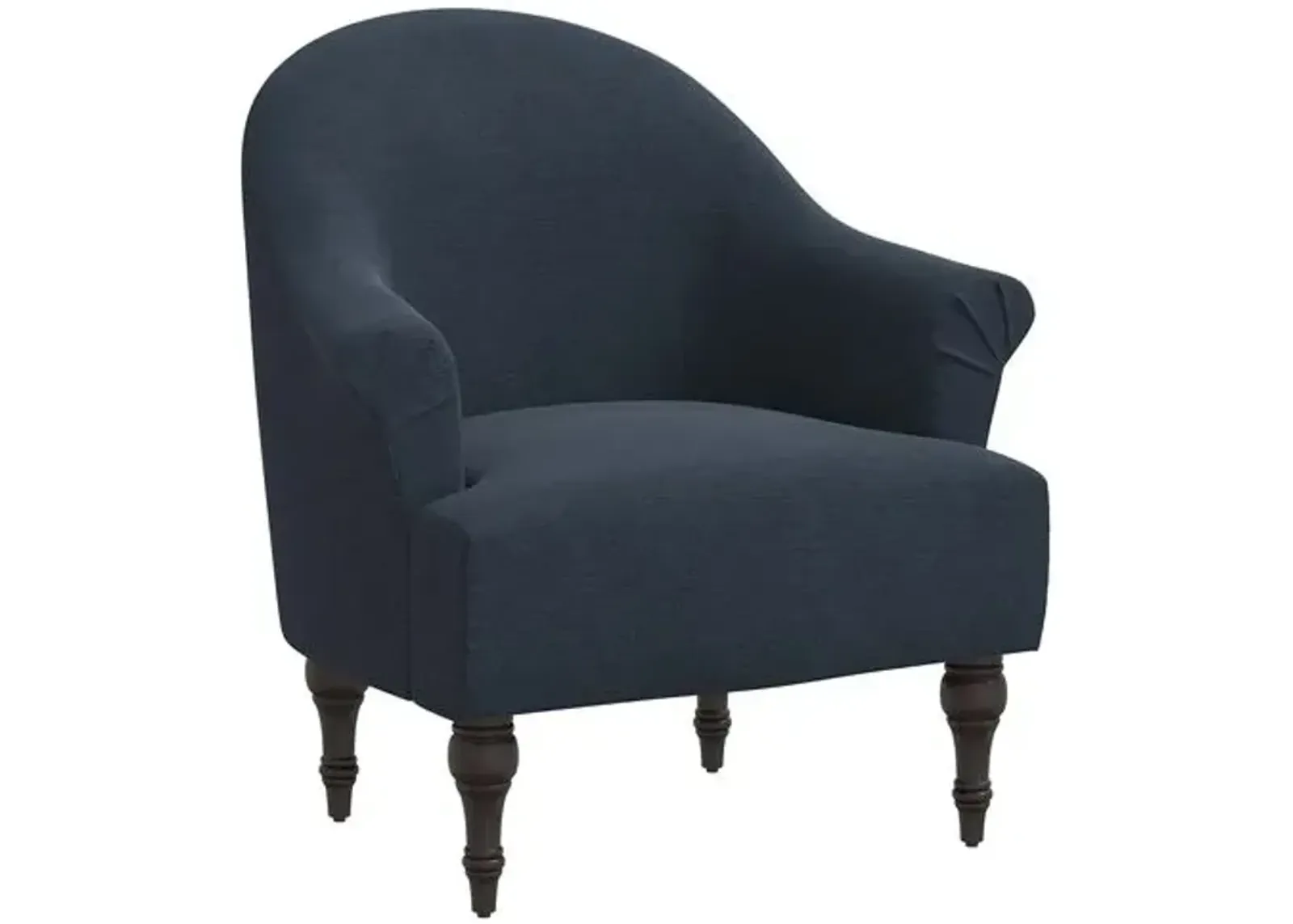 Charlotte Linen Accent Chair - Blue, Comfortable, Durable, Cushioned