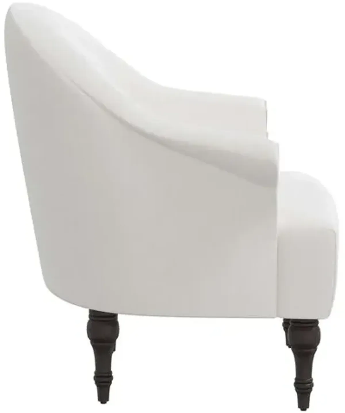 Charlotte Velvet Accent Chair - White, Comfortable, Durable, Cushioned