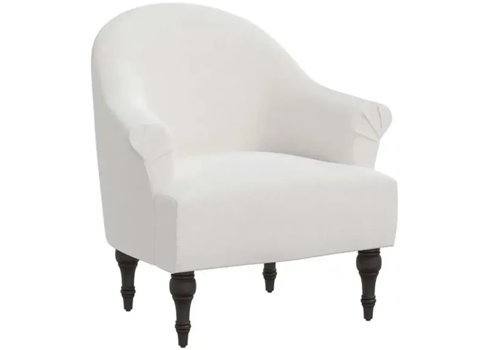 Charlotte Velvet Accent Chair - White, Comfortable, Durable, Cushioned