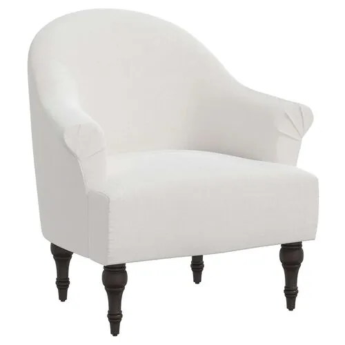 Charlotte Velvet Accent Chair - White, Comfortable, Durable, Cushioned