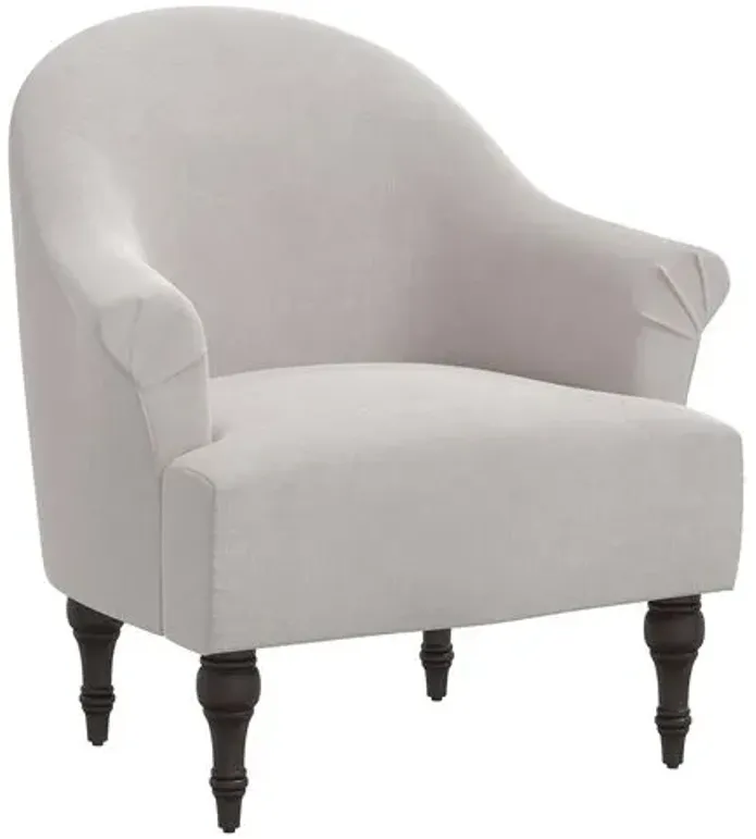 Charlotte Velvet Accent Chair - Gray, Comfortable, Durable, Cushioned