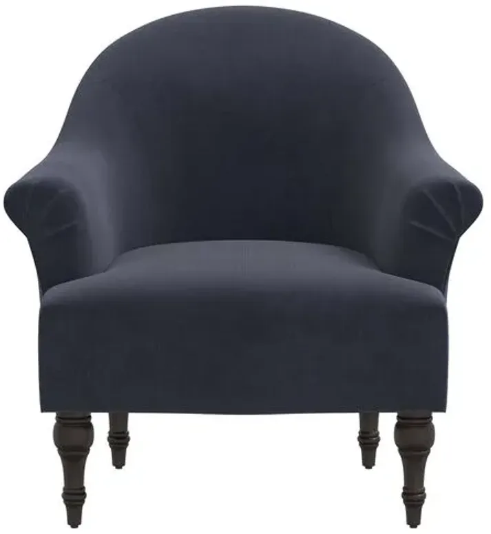 Charlotte Velvet Accent Chair - Blue, Comfortable, Durable, Cushioned