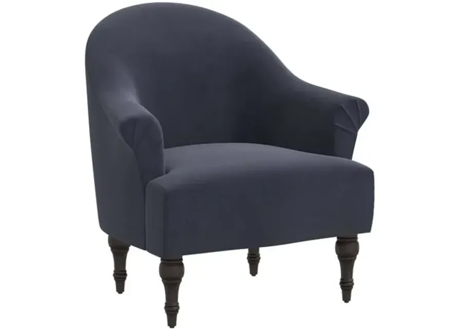 Charlotte Velvet Accent Chair - Blue, Comfortable, Durable, Cushioned