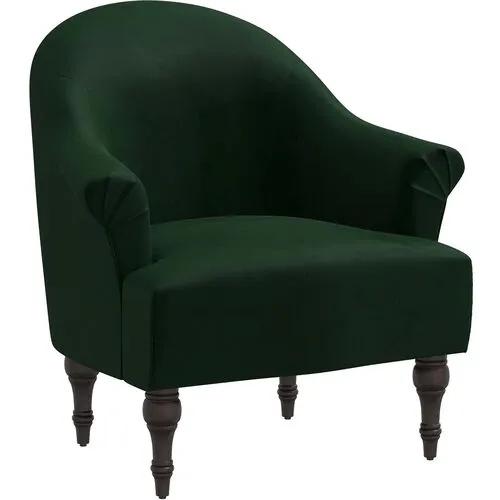 Charlotte Velvet Accent Chair - Green, Comfortable, Durable, Cushioned