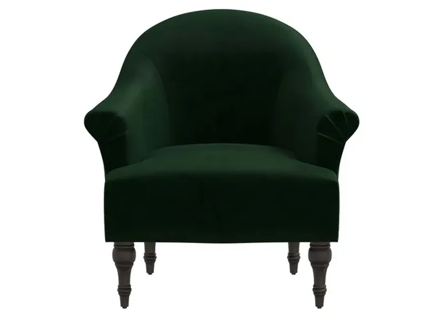 Charlotte Velvet Accent Chair - Green, Comfortable, Durable, Cushioned