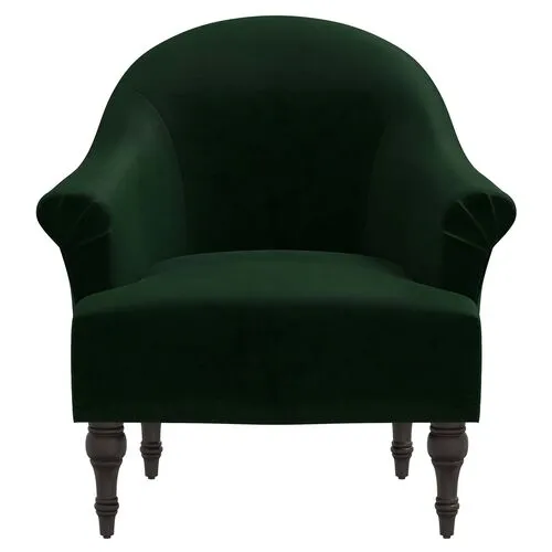 Charlotte Velvet Accent Chair - Green, Comfortable, Durable, Cushioned