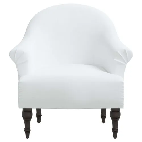 Charlotte Linen Accent Chair - White, Comfortable, Durable, Cushioned