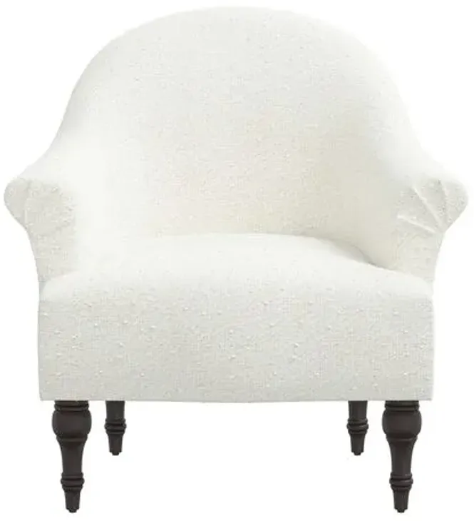 Charlotte Bouclé Accent Chair - White, Comfortable, Durable, Cushioned