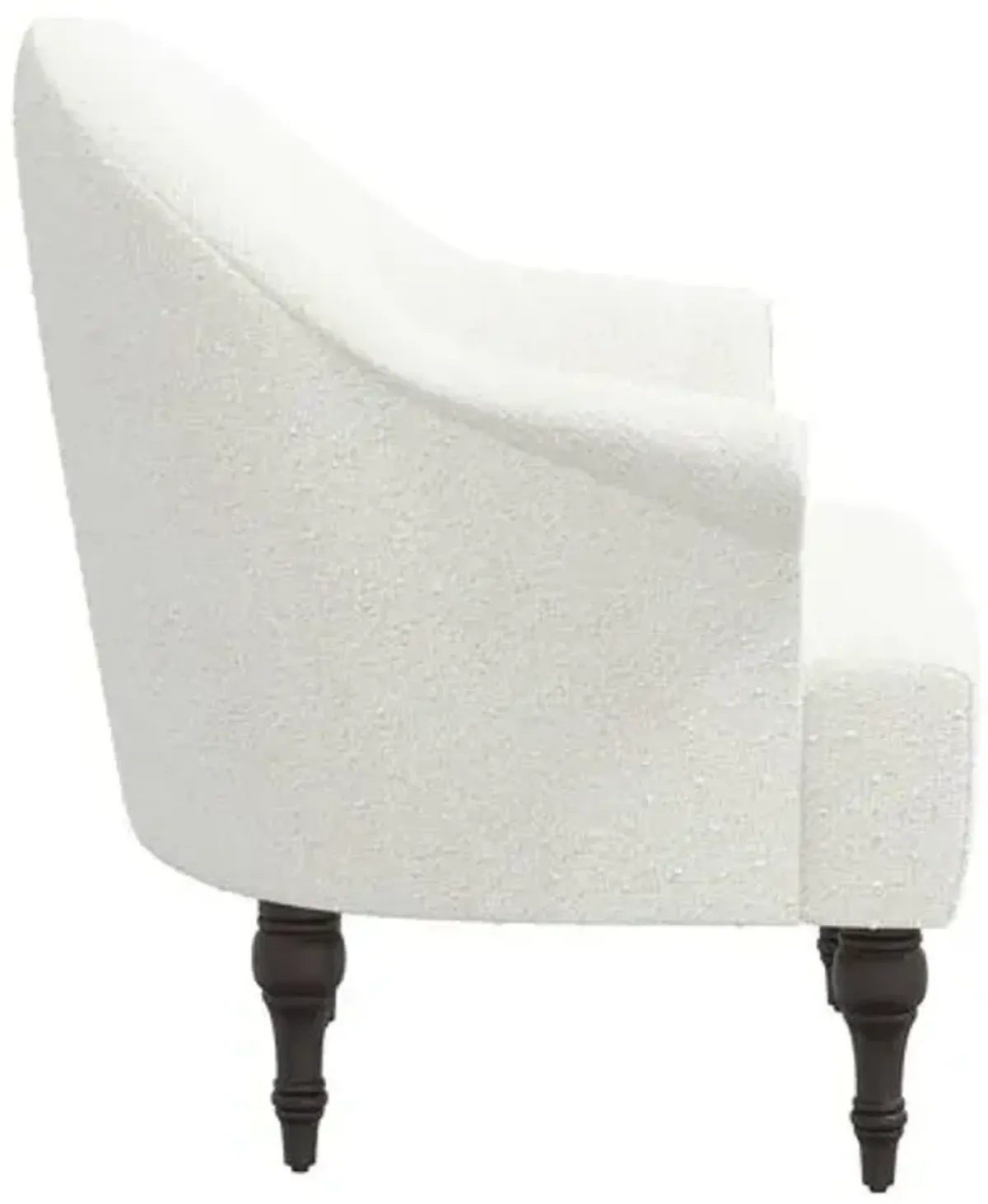 Charlotte Bouclé Accent Chair - White, Comfortable, Durable, Cushioned