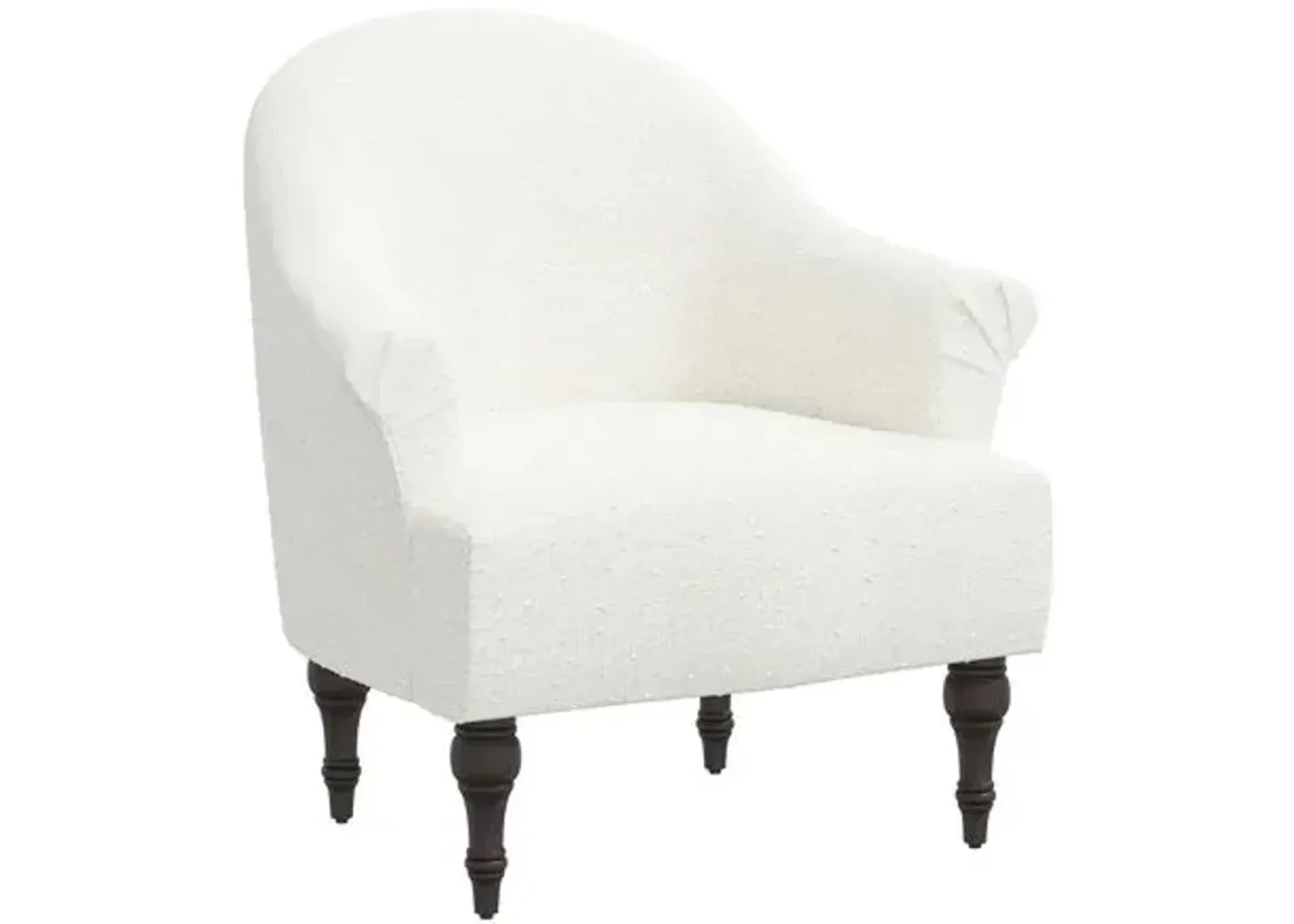 Charlotte Bouclé Accent Chair - White, Comfortable, Durable, Cushioned