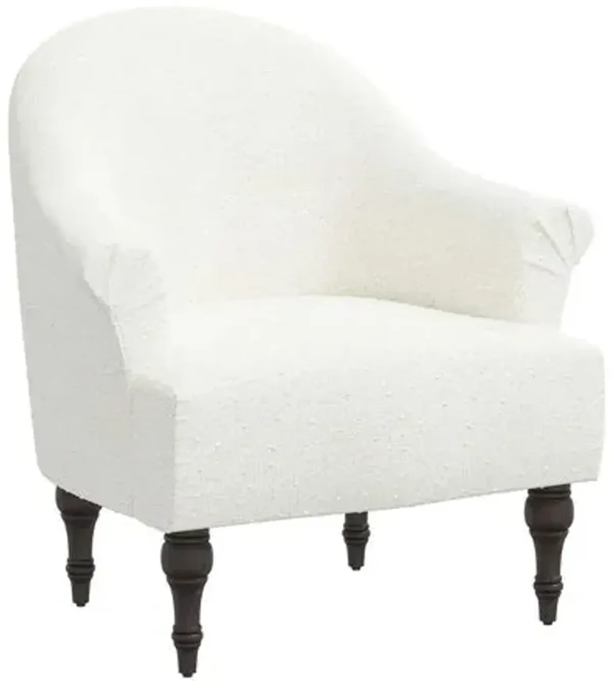 Charlotte Bouclé Accent Chair - White, Comfortable, Durable, Cushioned