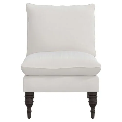 Daphne Velvet Slipper Chair - White