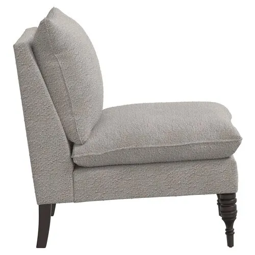 Daphne Bouclé Slipper Chair - Gray