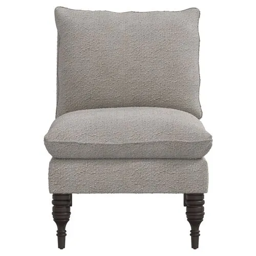 Daphne Bouclé Slipper Chair - Gray