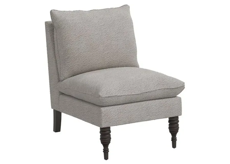 Daphne Bouclé Slipper Chair - Gray