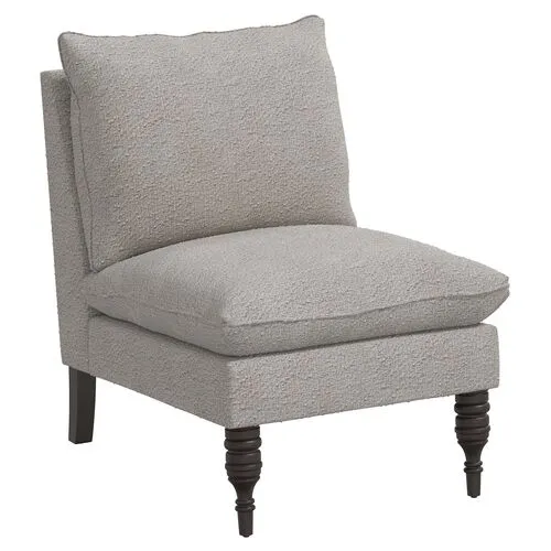 Daphne Bouclé Slipper Chair - Gray