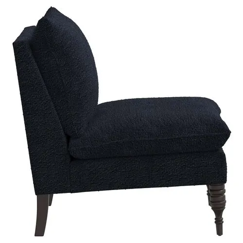 Daphne Bouclé Slipper Chair - Black