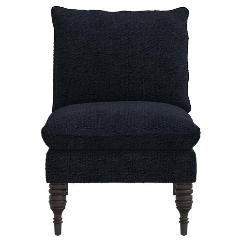 Daphne Bouclé Slipper Chair - Black